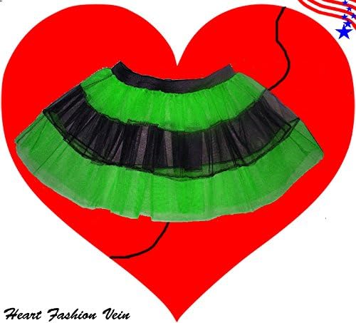 Green Black V Stripe Fun Tutu Skirt Halloween Fairy