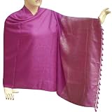 Handmade Self Design Viscose Stole With Golden Border Women Outerwear Dress (Free Shipping) Stle0052rr
