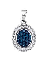 0.35CTW BLUE DIAMOND MICRO-PAVE PENDANT