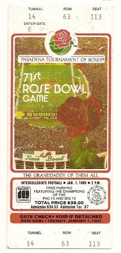 1985 Rose Bowl Full Ticket USC Ohio State