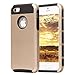 iPhone 5 Case, iPhone 5s Case - Pigeon 2 in 1 Shield Hybrid High Impact Dual Layer Shockproof Armor Defender Cases Protective Cover Combo Silicon / PC Soft Hard for Apple iPhone 5s (Gold-Black)