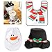 EIALA Christmas Decoration Santa Toilet Seat Cover & Rug & Tissue Box Cover Bathroom Set Gift (Black, Chrismas Snowman)