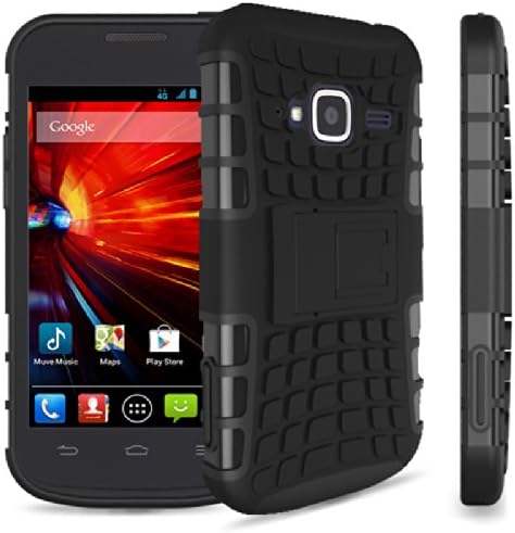 Yesoo Tough Rugged Dual-layer Case with Built-in Kickstand for ZTE Concord 2, ZTE Concord II Z730 (Black)