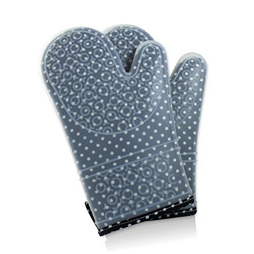 Premium Quality Heat Resistant Silicone Oven Mitts with Quilted Inner Lining - ideal for Baking, Grilling, BBQ