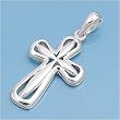 Sterling Silver Pendant - Cross w/ Cut-Out - 22mm Pendant Height