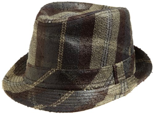 San Diego Hat Company Men's Brown Plaid Fedora