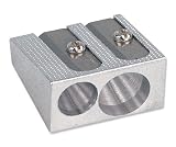 5 Star Office Pencil Sharpener Pocket-sized Metal for Max. Diameter 8mm Double Hole (Pack 5)