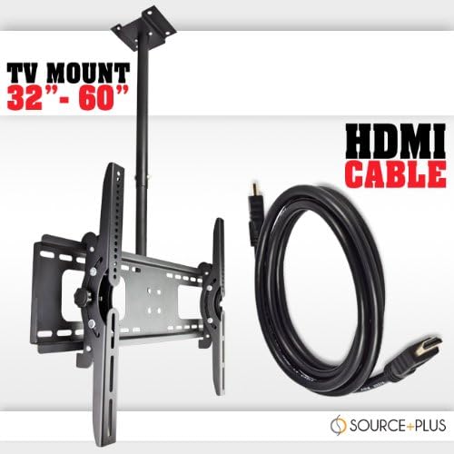 Ceiling Tilt Tv Wall Mount 32 37 42 46 50 52 60" LCD LED Plasma Display Flat Screen FREE HDMI