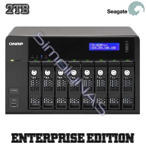QNAP TS-859 Pro+ 14TB (7 x 2000GB) 8-Bay NAS Integrated with Seagate Constellation (Enterprise)
