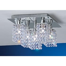Eglo 85336A Pyton 5 Light Ceiling Light Fixture, Chrome Crystal by Eglo