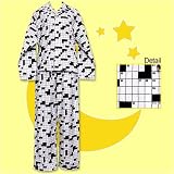 Apparel : The Cat's Pajamas Crossword Puzzle Black & White Flannel Pajama
