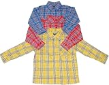 Boys Long Sleeve Button Down Shirt with Plaid Print