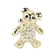 Teddy Bear Gold-Tone Diamante Brooch Pin