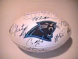 2011 Carolina Panthers Team Signed Autographed Full Size Football Cam Newton,steve Smith,deangelo Williams