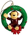 2008 Edition Webkinz Ornament - Relaxing Wreath Monkey