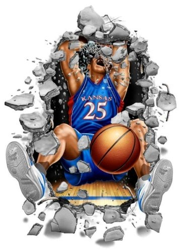 Kansas Jayhawks Wallcrasher Wall Decal - Basketball 16