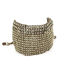 Chan Luu Green Semi Precious Stones on Nylon Cord Cuff Bracelet