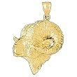 14K Yellow Gold Ram Pendant - 9.4 grams