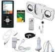 9 In 1 Accessory Bundle Combo for Apple Ipod Nano Chromatic 4th Generation 8gb, 16gb Series: Black Silicone Skin Case Cover, USB 2in1 Data Sync Cable, Car Charger, Wall / Travel / AC Adapter Charger, 3.5mm Stereo Headset, Earbud Caps (come with 3 different sizes), Armband, Portable Foldable Speaker Dock, and a Screen Protector by HappyZone