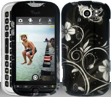 White Flowers Hard Snap On Case Cover Faceplate Protector for HTC myTouch Slide 4G T-Mobile + Free Texi Gift Box