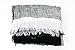 Pop Fashion Women's Long Tissue Scarf with Frayed Design and Scrunch Texture (Black, White, Grey)