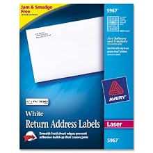 Avery Laser Labels, 0.5 x 1.75 Inches, White, 20,000 Labels Per Box (05967)