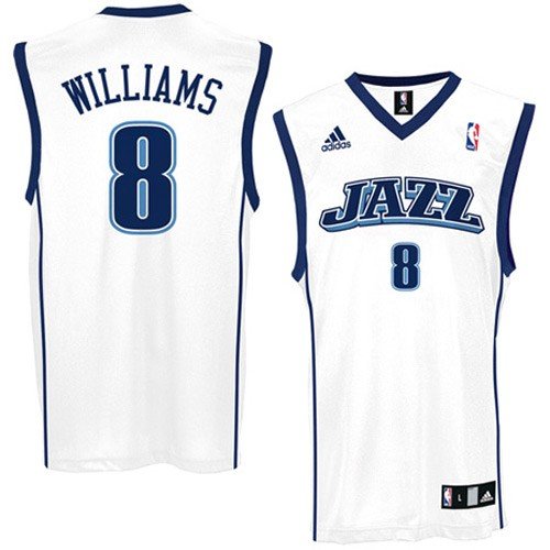 adidas Utah Jazz #8 Deron Williams White Replica Basketball Jersey (XX-Large)
