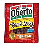 Oh Boy! Oberto Teriyaki Natural Style Beef Jerky, 3.5-Ounce Bags (Pack of 6)