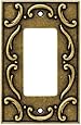 Brainerd 126347 French Lace Single Decorator Wall Plate / Switch Plate / Cover, Burnished Antique Brass