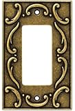 Brainerd 126347 French Lace Single Decorator Wall Plate / Switch Plate / Cover, Burnished Antique Brass