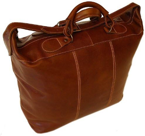 Alberto Bellucci Unisex Italian Leather Tahiti Large Travel Tote Bag