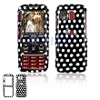Samsung M540 RANT Cell Phone Black/White Polka Dot Design Protective Case Faceplate Cover