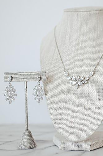 Bridal Jewelry Set Featuring Premium Cubic Zirconia Formal Earrings and Necklace