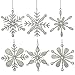 Handmade Snowflake Iron & Glass Pendant Christmas Tree Ornaments Set | ShalinIndia Elegant Hanging Decor for Home and Party Decoration | Ideal 6 Inches Christmas Decorations for Tree (E)