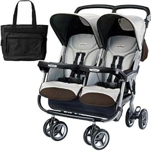 Peg Perego 2011 Aria Twin 60 40 with a Diaper Bag - Java