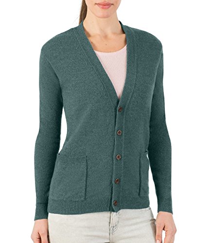 Wool Overs Women's Lambswool V Neck Cardigan