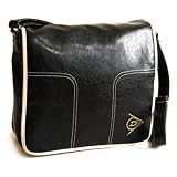 Dunlop Messenger Bag - Retro Leather Look Black Man Bag