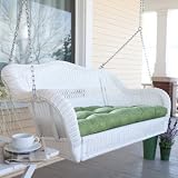 Coral Coast Casco Bay Resin Wicker Porch Swing with Optional Cushion No Cushion, Espresso