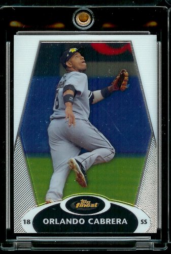 2008 Topps Finest # 71 Orlando Cabrera - Chicago White Sox - Premium Baseball Card in Protective Screw Down Display