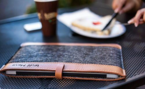 Ultra-Light Sleeve for Apple MacBook and MacBook Pro, Personalized, Tan leather/gray felt. (GQ 100 BEST THINGS IN THE WORLD, 2018)