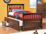 IMAGE OF Mates Bed - Twin with Twin Trundle Bed - Antique Walnut Finish - Atlantic Furniture