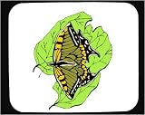 Decorated Mouse Pad with green, insect, leaf, butterfly, camouflage