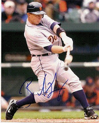 Autographed/Hand Signed 8x10 Photo Brandon Inge Detroit Tigers
