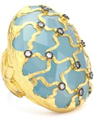 Azaara "Hot Rocks" Andes Blue Chalcedony Ring, Size 8