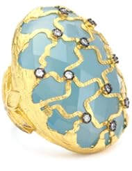 Azaara "Hot Rocks" Andes Blue Chalcedony Ring, Size 6