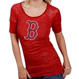 Touch by Alyssa Milano Boston Red Sox Ladies Red Crystal Premium 1/4 Sleeve T-shirt (Medium)