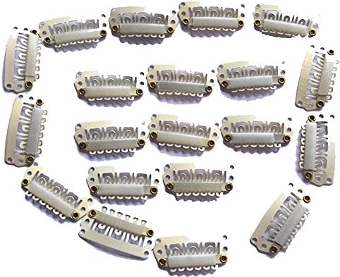 Silver Clip for Hair Extension and Wig,U Shape Snap Clip for DIY Use 20pcs (Small, Blonde)