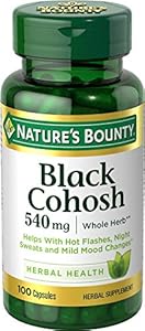 Nature's Bounty Black Cohosh 540 mg Natural, 100 Capsules