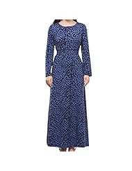 Plus Size Long Sleeves Leopard Print Spring Maxi Dress 