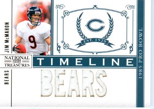 2011 Playoff National Treasures Authentic Jim McMahon 5 Patch Game Worn Jersey Card
